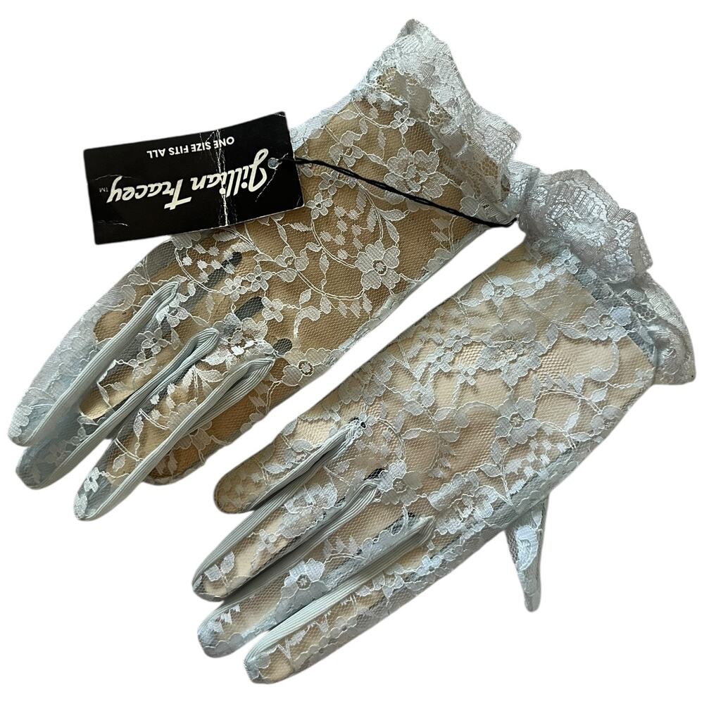 blue lace vintage nwt gloves jillian tracy one size fits all